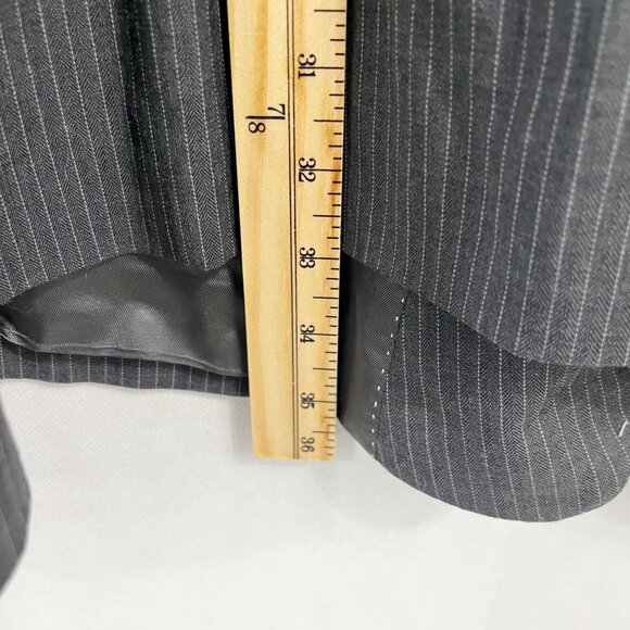 NEW Tommy Hilfiger Gray Pin Striped Blazer Jacket Sport Coat Worsted Wool Size R - Picture 6 of 9